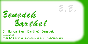 benedek barthel business card